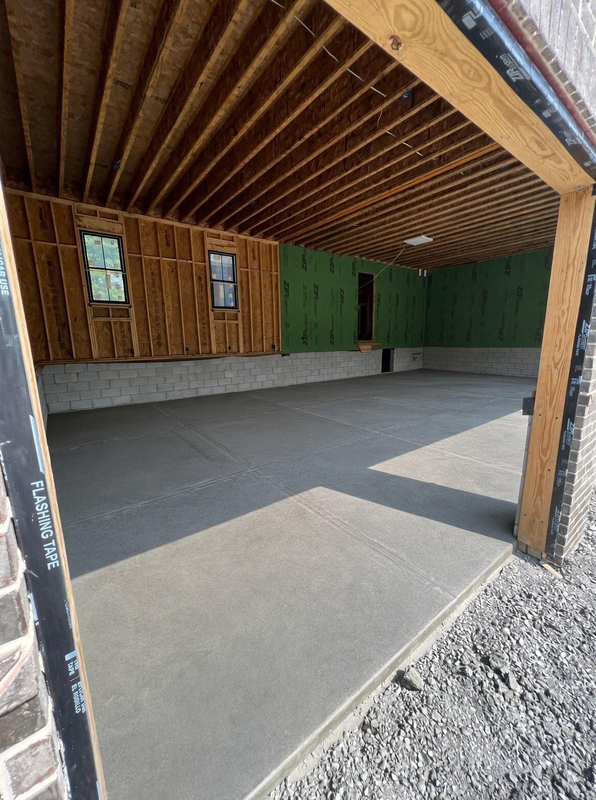 Finished residential slab foundation — Complete Concrete TN