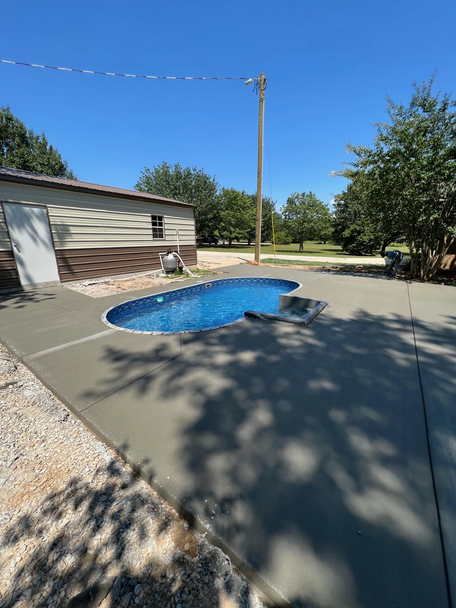 Finished residential pool deck — Complete Concrete TN